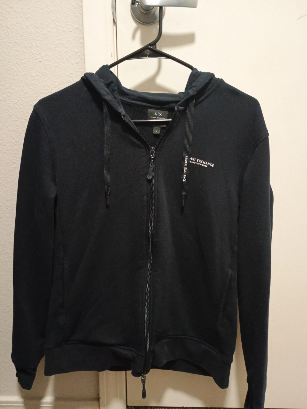 A|X Armani Exchange Navy Zip-Up Hoodie